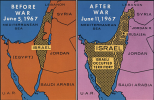 карта Израиля после 6-дневной войны 1967 года