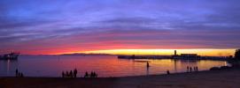 панорама Амурский залив.Набережная на закате.