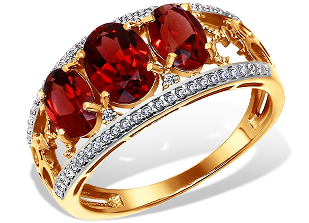Золотое кольцо с рубинами