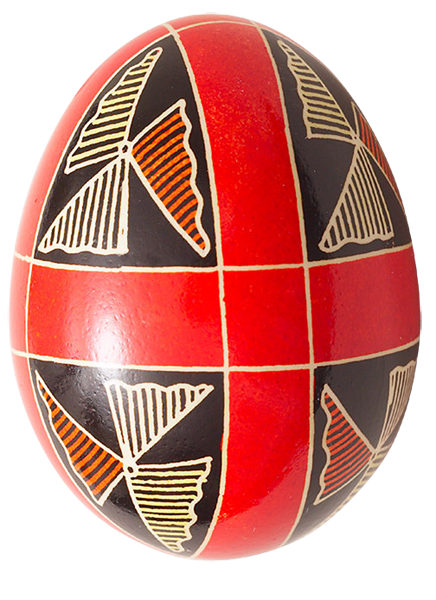 Яйцо чёрно-красное с крестом